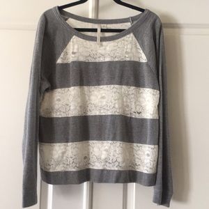 NWOT LAUREN CONRAD LACE SWEATSHIRT